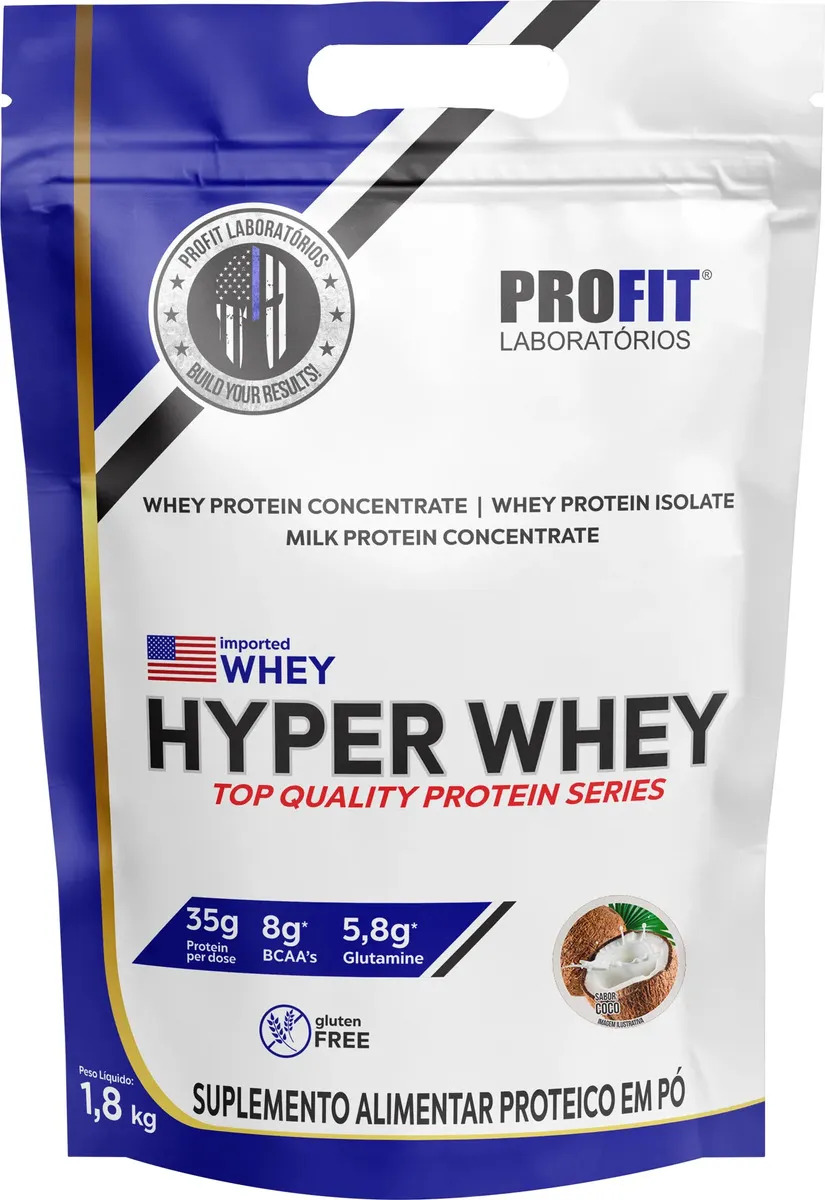 Whey Protein Hyper Whey 1,8kg Coco - Profit Laboratórios