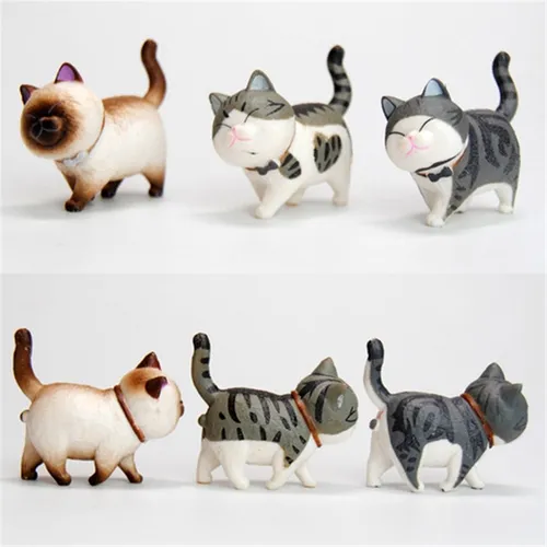A 9 Piezas De Pvc Gatos Figurines Escritorio Mesa Gatito