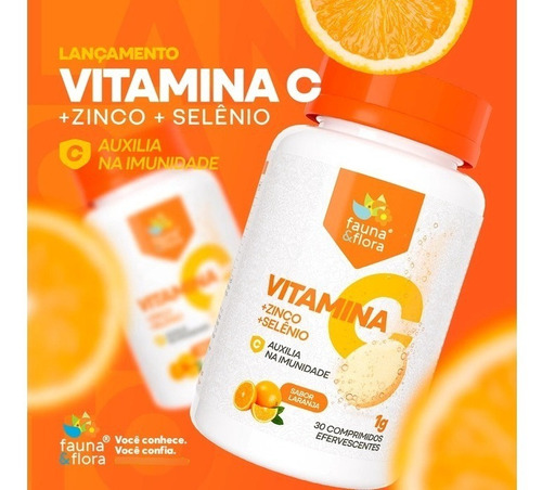 Vitamina C Com Zinco E Selênio 3,6g Efervescente 30 pastilhas