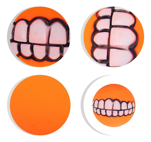 Brinquedo Pet - Bola Com Sorriso De Borracha Cor:laranja