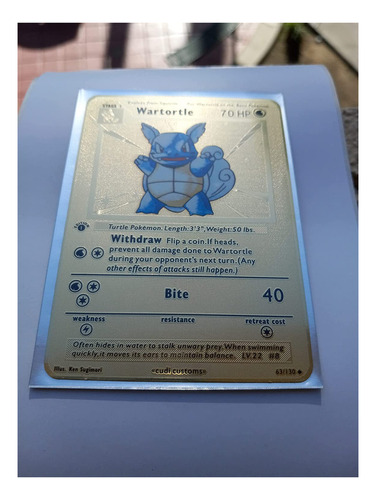 Tarjeta De Oro De Oro Personalizado Sin Wartortle Wartortle