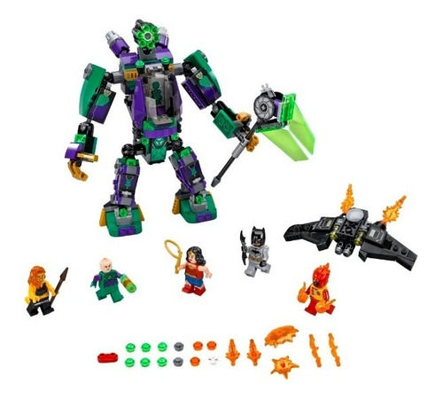 Bloques para armar Lego DC/Super Héroes Lex Luthor mech takedown 406 piezas  en  caja