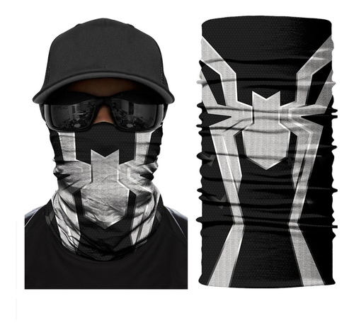 Bandana Bufanda Deportiva Aire Libre Hombre Araña Negro