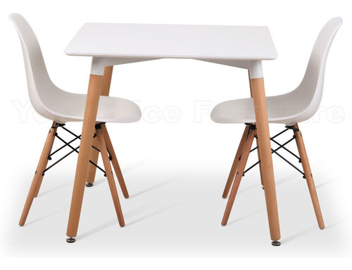 Juego De Comedor Eames: Mesa Cuadrada Y 4 Sillas