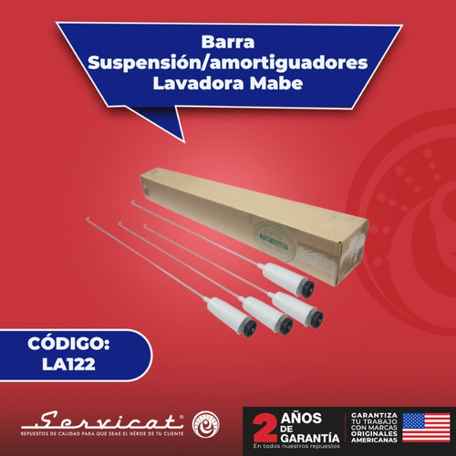 Barra Suspensión/amortiguadores Lavadora Mabe