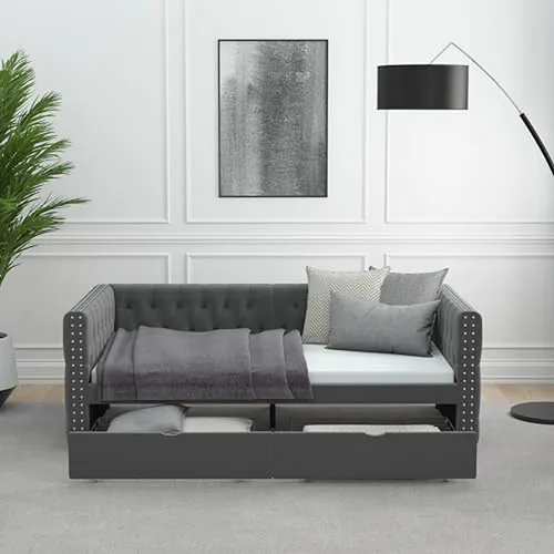 Sofá Cama Ball & Cast Twin Size: Gris Elegante Y Funcional