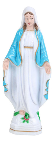 Bendita Madre Virgen María Estatuilla 15cm Abrigo Azul