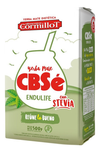  Yerba Mate Cormillot Endulife C/stevia 500g Sin Tacc Cbse