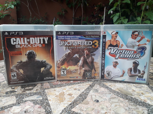 Cod Bo 3 + Uncharted 3 + Virtua Tenis 3 (ps3 Fisicos)