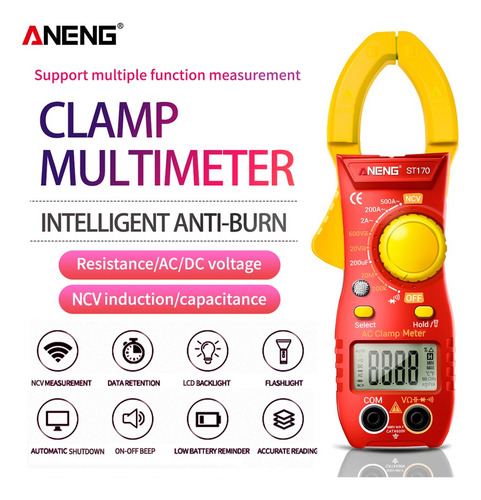Pinza Amperimétrica Aneng Tester Ncv, Capacitancia, Diodo Le