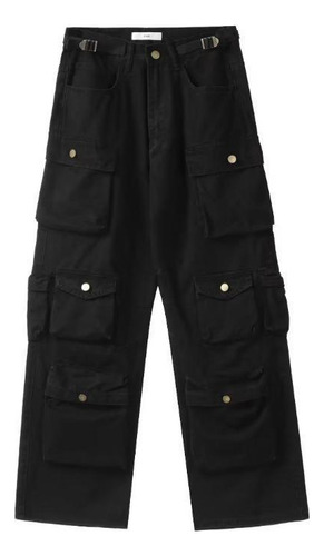 Pantalones Casuales Rectos Retro De Algodón De Color Liso Pa