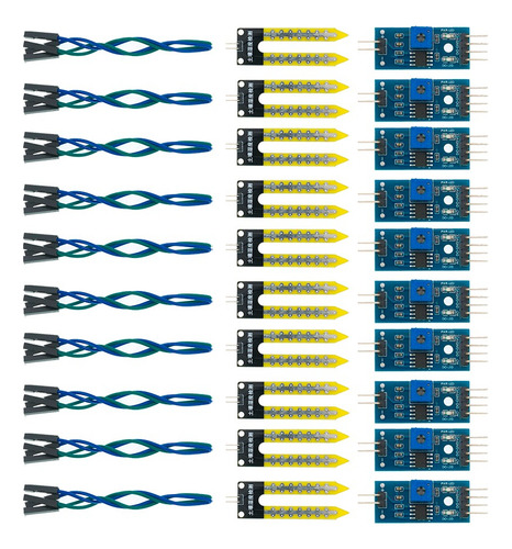 10 Piezas De Sensor De Humedad De Tierra Suelo Para Arduino