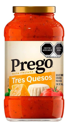 Salsa de Tomate Prego con Tres Quesos para Pastas 680g