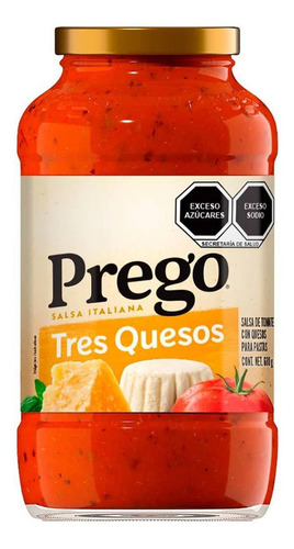 Salsa De Tomate Prego Con Tres Quesos Para Pastas 680g