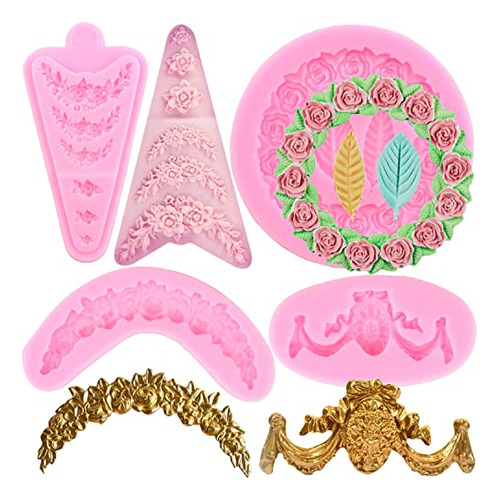 Moldes De Silicona Zixiang Con Forma De Corona De Rosas, Dis