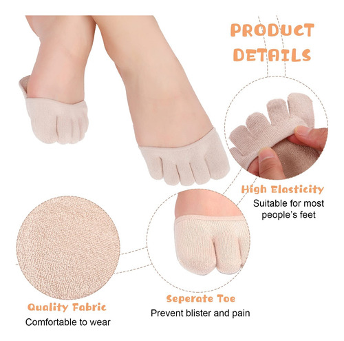 6 Pares De Calcetines Invisibles For Los Dedos De Los Pies,