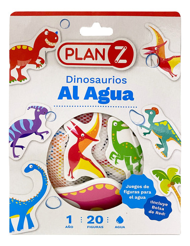 Juego Infantil Bañera Dinos Al Agua C/bolsa De Red Goma Eva