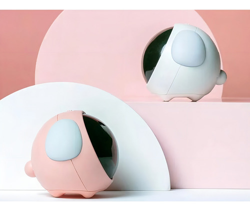 Reloj de mesa digital HBK Emoji Alarm Clock color rosa 5V