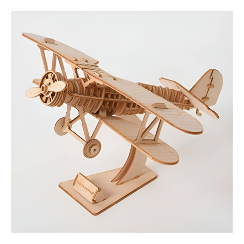 Rompecabezas 3d De Madera Modelo: Avioneta