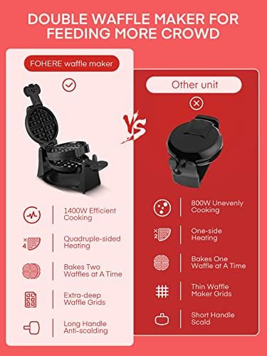 Waffle Maker, Waffle Belga Waffle De Hierro 180° Flip Waffle