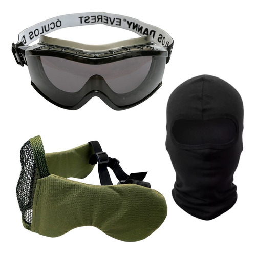 Oculos Airsoft Ca Mascara Meia Face Balaclava Militar