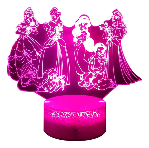 Lampara De Mesa Princesas Disney Base Agrietada