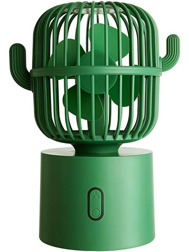 Ventilador De Escritorio Personal Diseño Cactus Verde