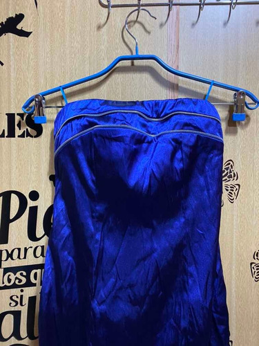 Vestido Strapless | Fiesta | Azul Marino | Cierre En Espalda