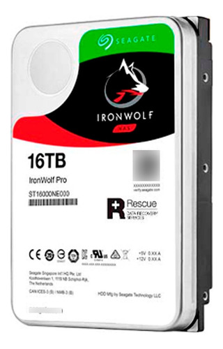 Disco Duro 16tb Seagate Ironwolf 3.5'' 7200 Rpm Red Nas 24/7