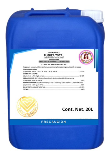 20 L Insecticida minador diaphorina pulgon gusano acaro barren Lupita Bonita JPNR Fungicida y Acaricida