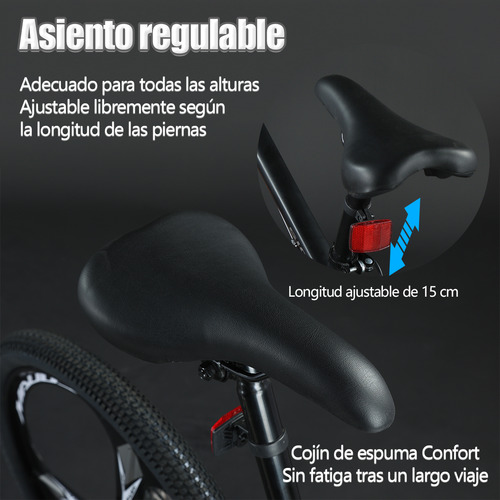 Bicicleta De Montaña 21 Velocidades Amortiguación Ajustable R26 Doble Suspensión Disco Mecánico Regalo de accesorios kit Color Negro