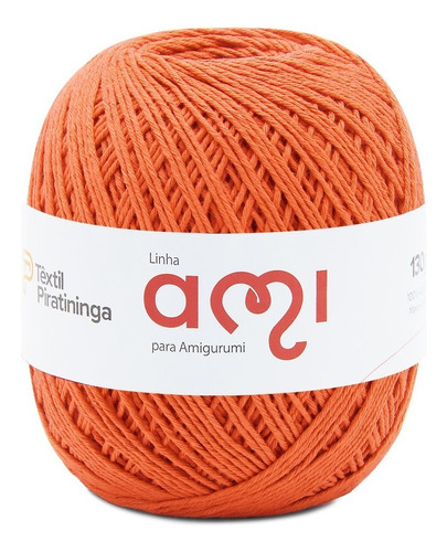 Linha Ami Para Amigurumi Têxtil Piratininga Com 250mts Cor 046- Laranja