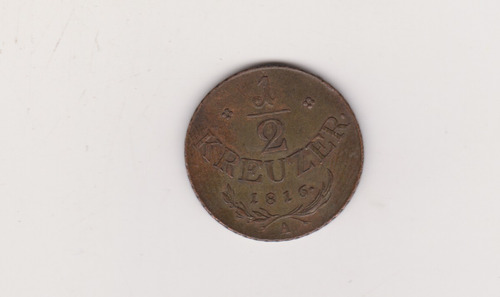 Moneda Austria Medio Kreuzer 1816 A Sin Circular