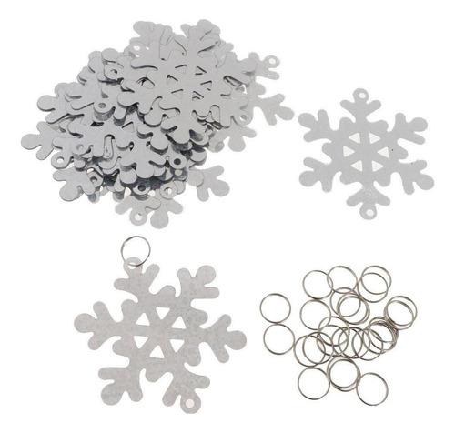 30pcs Diy Plástico Copo De Nieve Colgantes Navidad