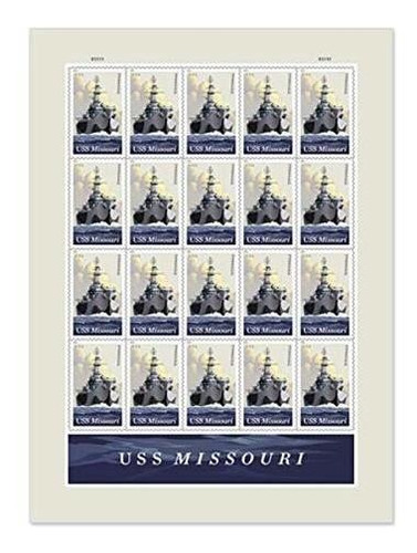 Uss Missouri Hoja De Veinte Sellos Postales Para Siempre Sco