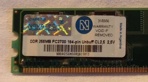 Memoria Novatech 256mb Ddr333 Pc2700 (nhdr256m06wqb15853) (Usado)