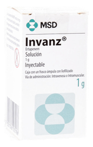 Invanz Solución Inyectable 1 G, 1 Frasco Ámpula