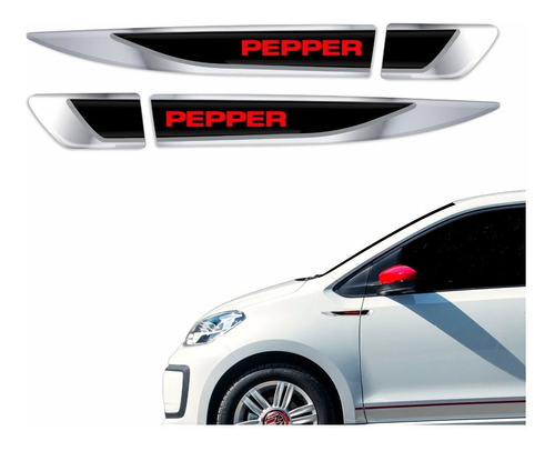 Par Emblemas Para Paralama Porta Volkswagem Up Pepper Res51