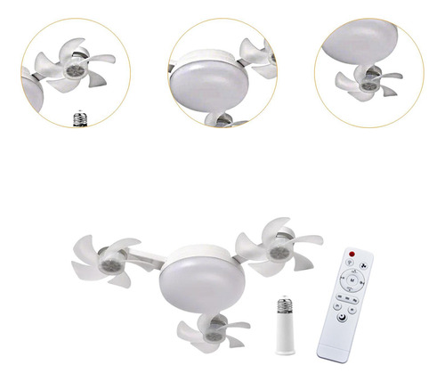 Lámpara Del Ventilador De Ventilador De 3 Cabezas 45cm