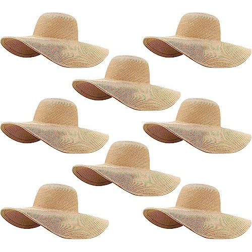 8 Uds. Sombrero De Paja Para Mujer, Sombreros De Playa De Al