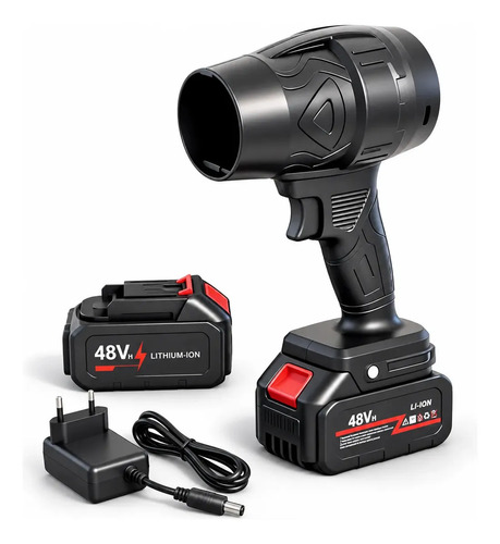 Soprador 48v Turbo Portátil Quicko Com 2 Baterias Recarregáveis Potente Preto