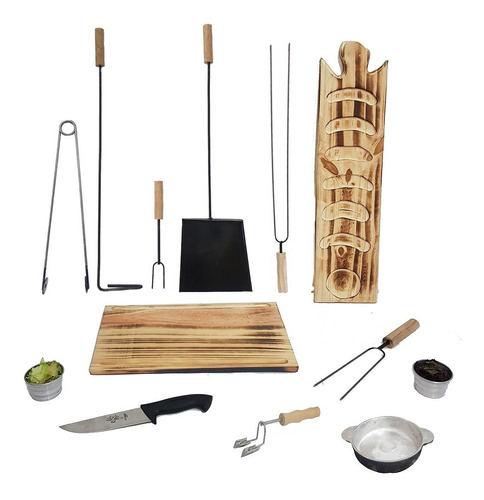 Juego Parrilla  Premium Accesorios Asado Kit Parrillero X13 