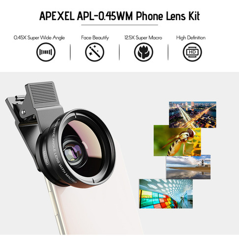 Lens Macro Phone Apl-0.45wm Hd Con Kit De Lentes Lentes Lens