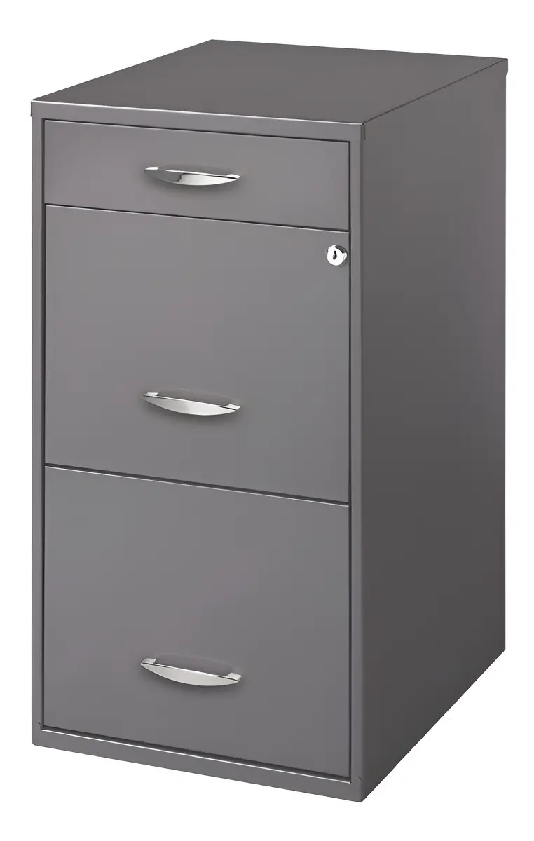 Archivero Metal 2 Cajones Tamaño Carta Con Cerradura Gris Hirsh