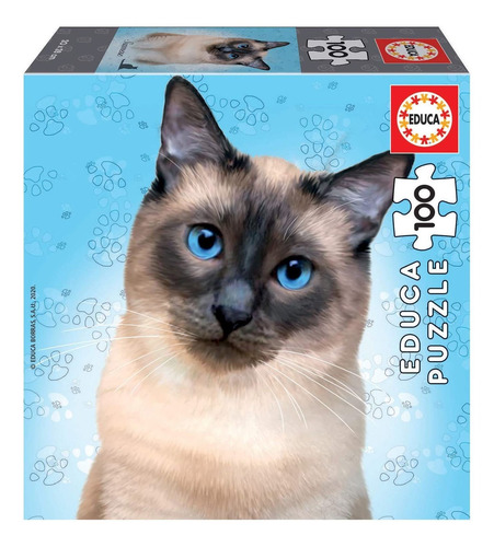 Puzzle 100 Piezas Gato Siames Rompecabezas Gatito Educa Ax ®