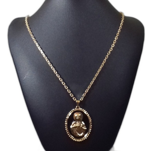 Conjunto En Oro Con Sagrado Corazón De María.