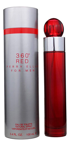 360 Red, 3.3 Oz Edt De Perry Ellis, Para Hombre