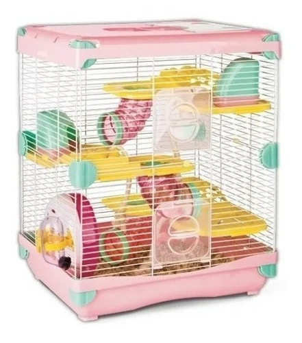 Jaula Hamster Sunny Los Accesorios Rosa 36 X 27 X 42.5