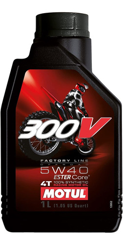 Aceite Sintético Para Moto 5w40 Motul 300 V Fl Off Road 1 Lt