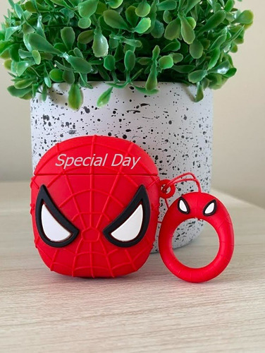 Funda Para Airpods 1/2 Generación | Case Protector Duradero Rojo/negro Airpods 1/2 Spiderman
